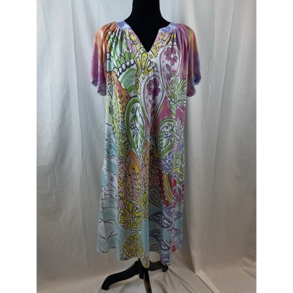 Atelier 5 Women's Size Medium Short Sleeve Multi Color Dress‎